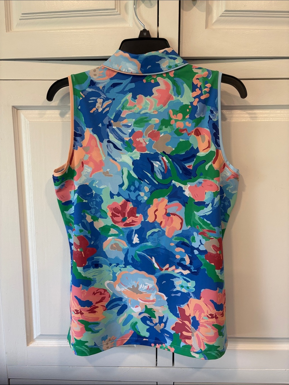 NWT Walter Hagen P11 Fashion Sleeveless Polo in Blue Gauche Floral - Picture 4 of 4